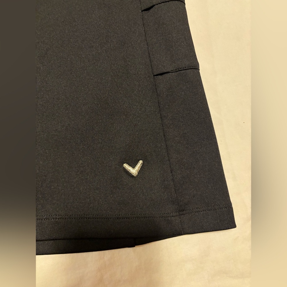 NWT Callaway black short sleeve golf shirt with unique side detailing, XL - Picture 7 of 16